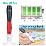 2020 3D Pen with Built-in Battery and Low Printing Temperature (PCL Filament) for 3D Drawing